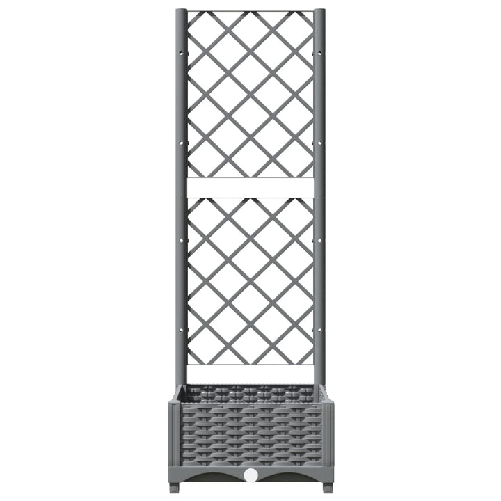 plantekasse med espalier 40x40x121,5 cm PP lysegrå