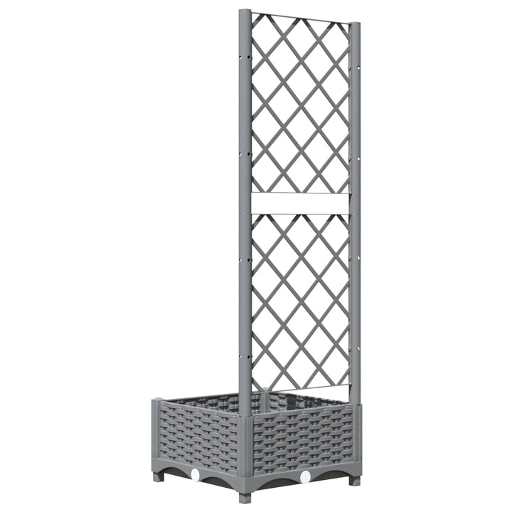 plantekasse med espalier 40x40x121,5 cm PP lysegrå