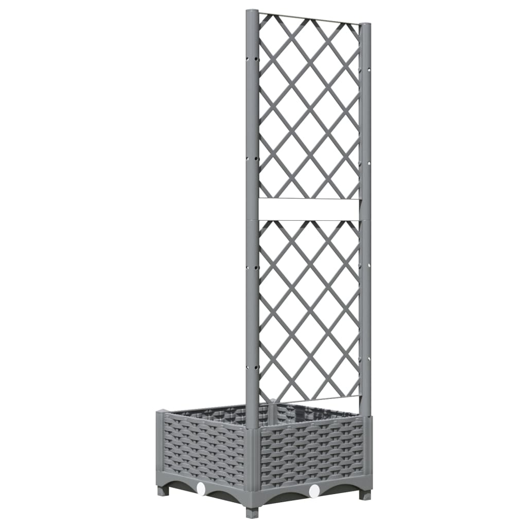 plantekasse med espalier 40x40x121,5 cm PP lysegrå