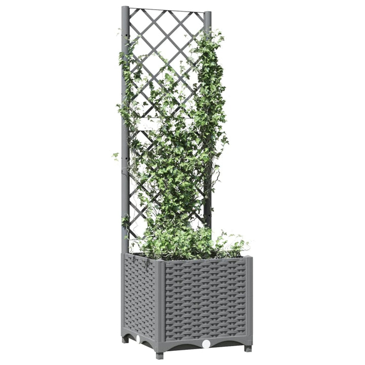 plantekasse med espalier 40x40x136 cm PP lysegrå