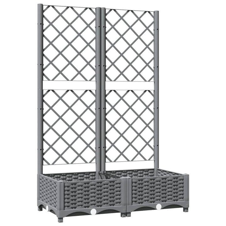 plantekasse med espalier 80x40x121,5 cm PP lysegrå