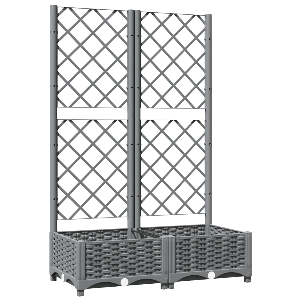 plantekasse med espalier 80x40x121,5 cm PP lysegrå