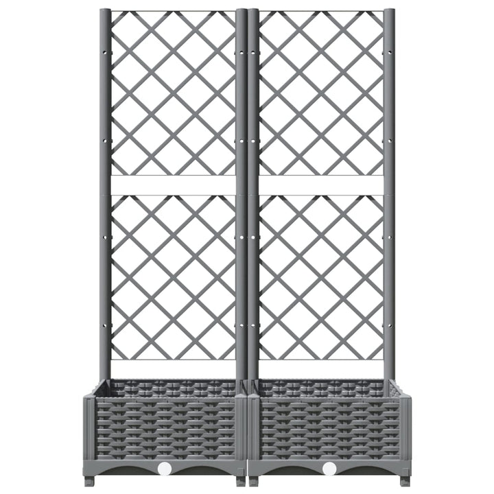 plantekasse med espalier 80x40x121,5 cm PP lysegrå