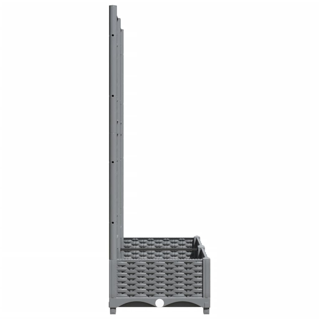 plantekasse med espalier 80x40x121,5 cm PP lysegrå