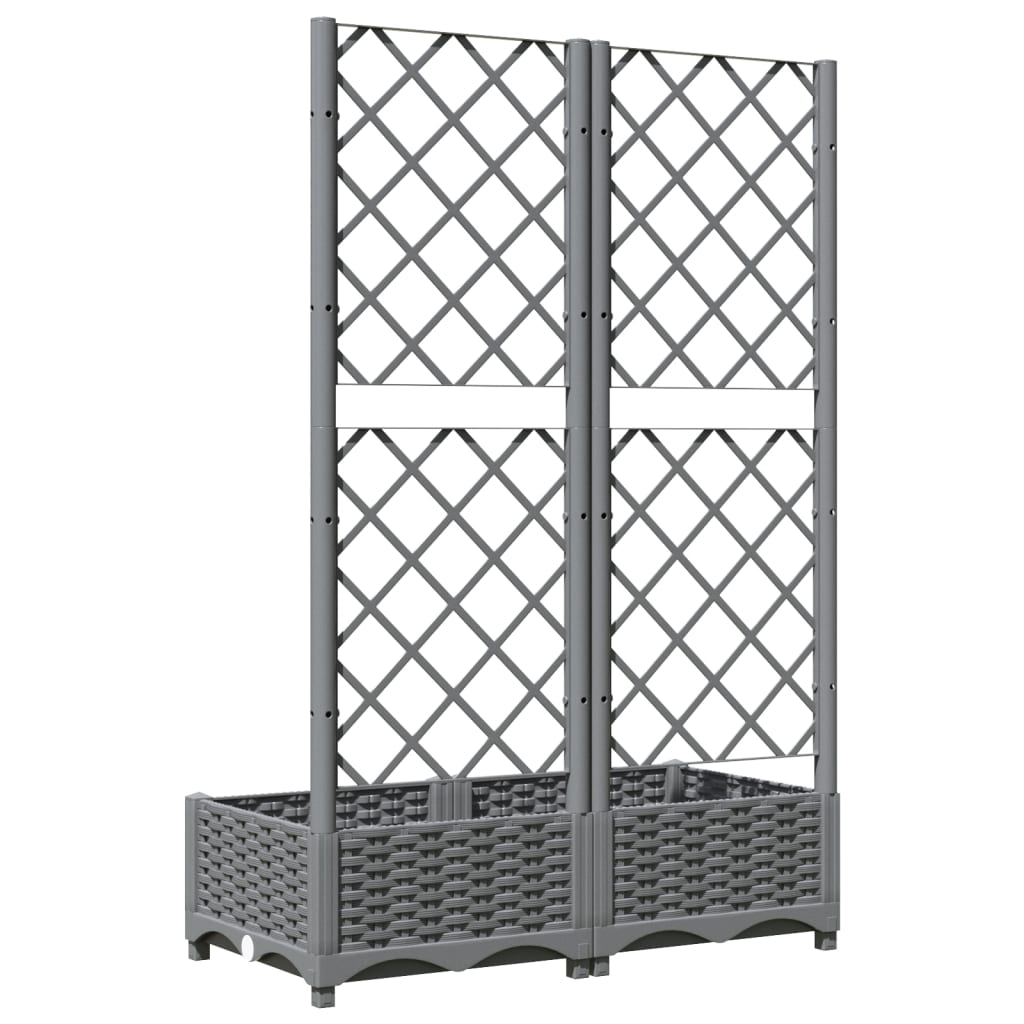 plantekasse med espalier 80x40x121,5 cm PP lysegrå