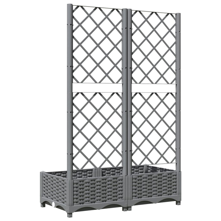 plantekasse med espalier 80x40x121,5 cm PP lysegrå