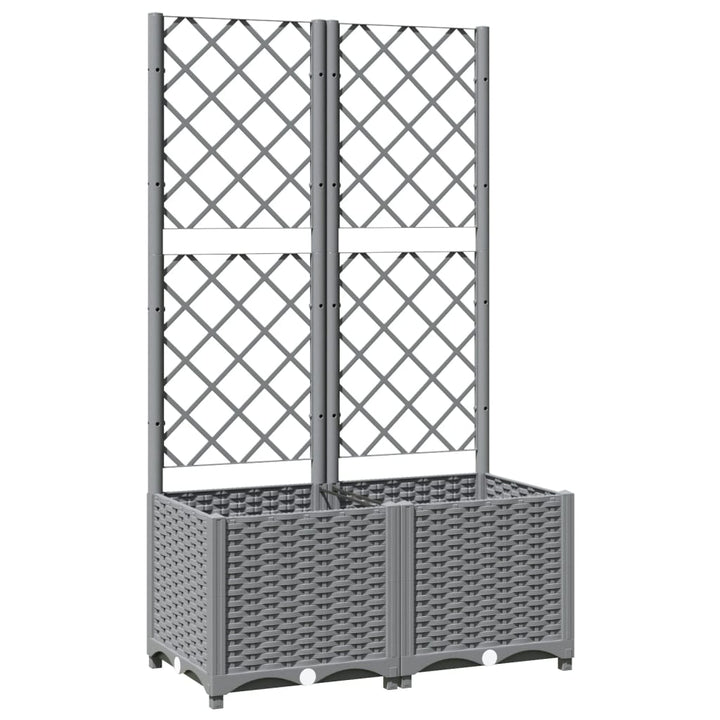 plantekasse med espalier 80x40x136 cm PP lysegrå