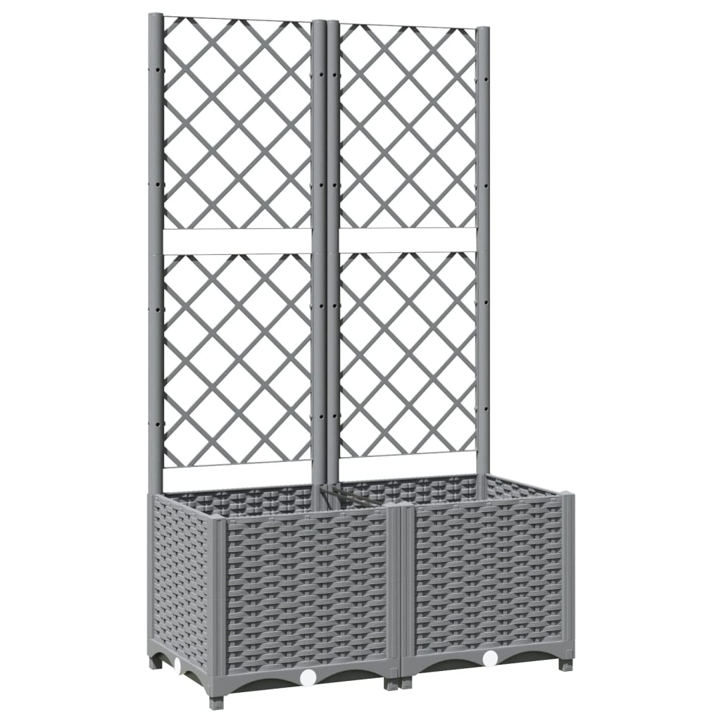 plantekasse med espalier 80x40x136 cm PP lysegrå