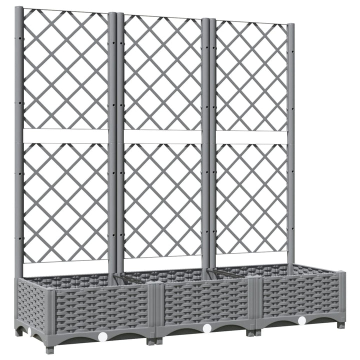 plantekasse med espalier 120x40x121,5 cm PP lysegrå