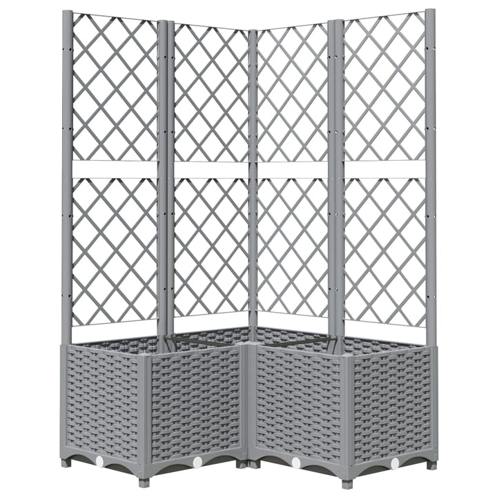 plantekasse med espalier 80x80x136 cm PP lysegrå