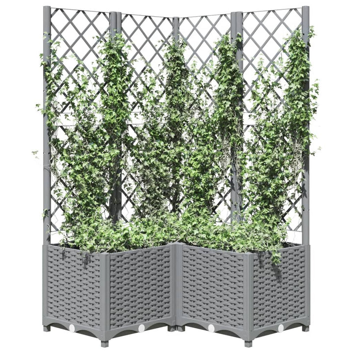 plantekasse med espalier 80x80x136 cm PP lysegrå