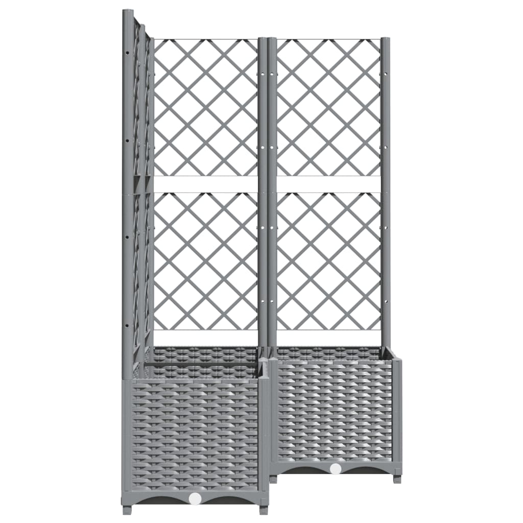 plantekasse med espalier 80x80x136 cm PP lysegrå
