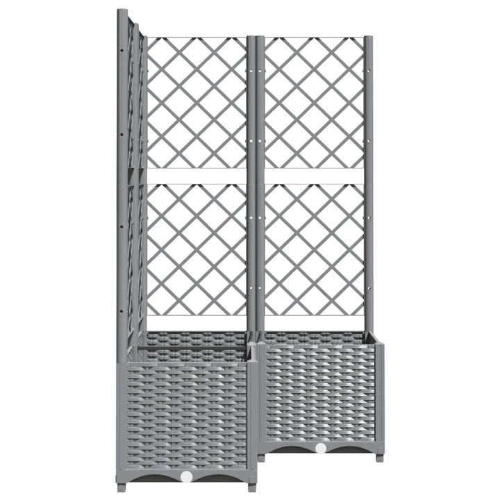 plantekasse med espalier 80x80x136 cm PP lysegrå