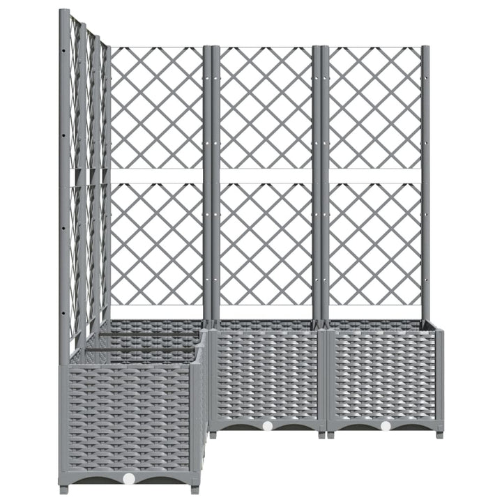 plantekasse med espalier 120x120x136 cm PP lysegrå