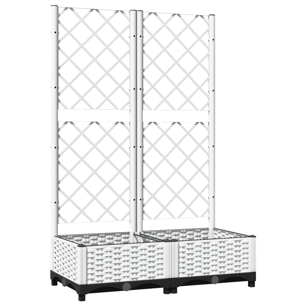 plantekasse med espalier 80x40x121,5 cm PP hvid