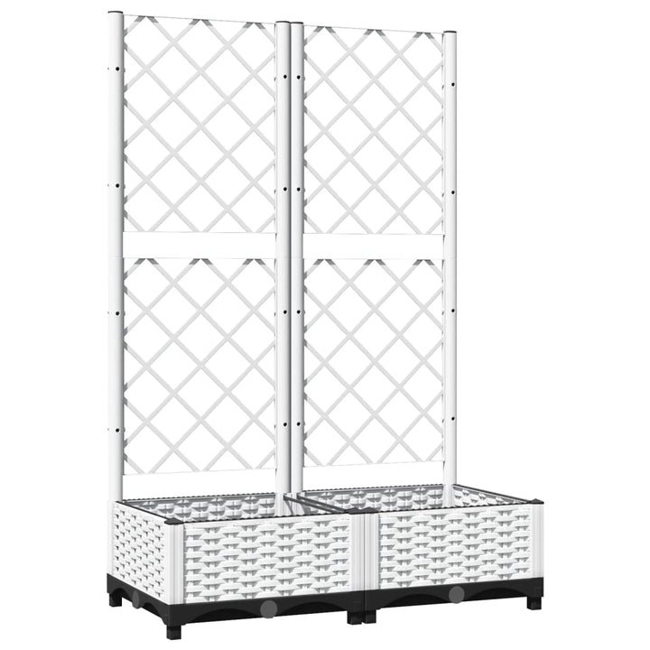 plantekasse med espalier 80x40x121,5 cm PP hvid