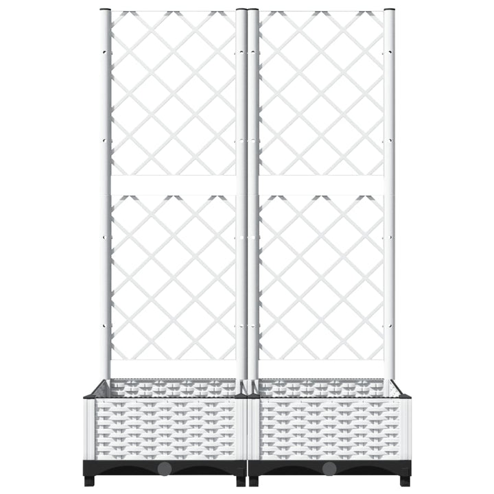 plantekasse med espalier 80x40x121,5 cm PP hvid