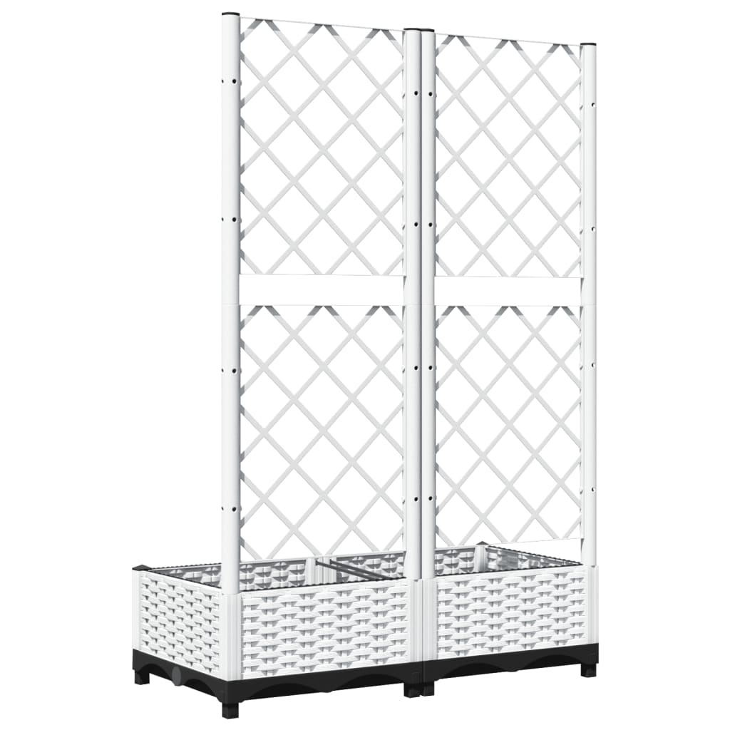 plantekasse med espalier 80x40x121,5 cm PP hvid