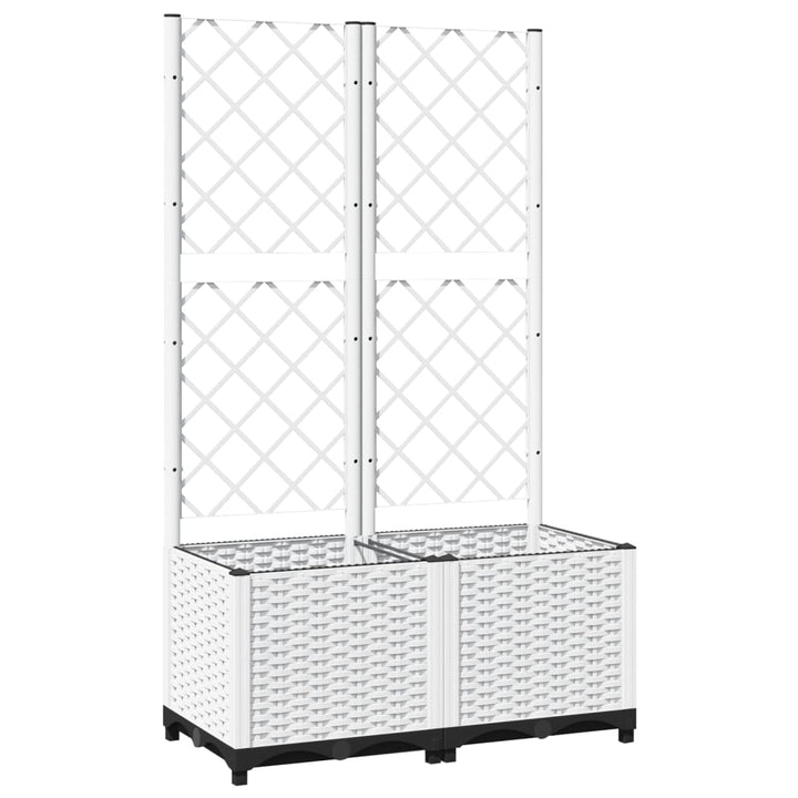 plantekasse med espalier 80x40x136 cm PP hvid