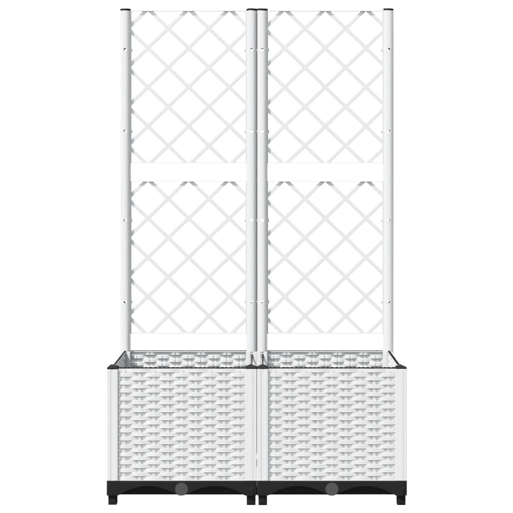 plantekasse med espalier 80x40x136 cm PP hvid
