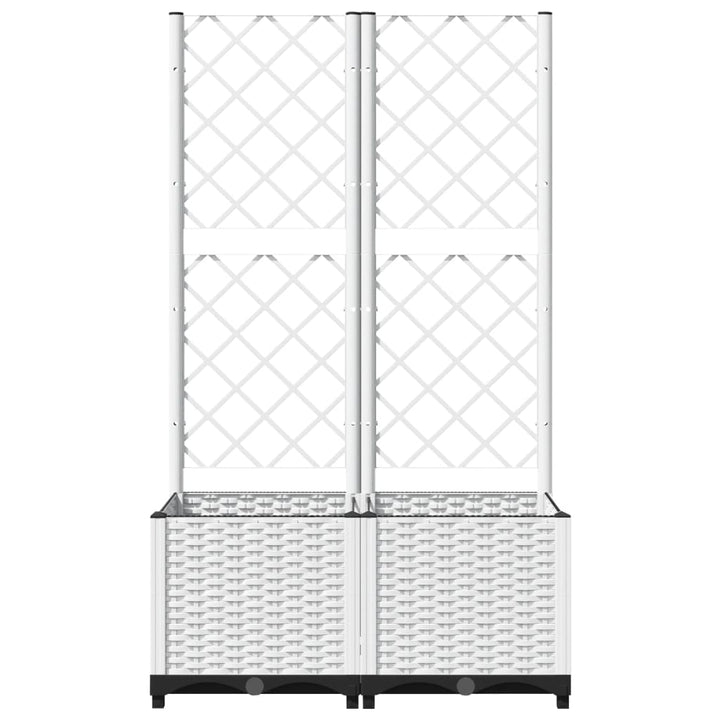 plantekasse med espalier 80x40x136 cm PP hvid