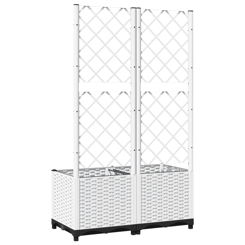 plantekasse med espalier 80x40x136 cm PP hvid