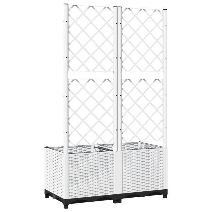 plantekasse med espalier 80x40x136 cm PP hvid