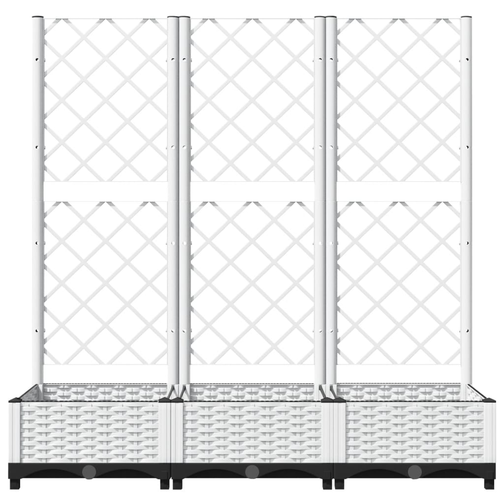 haveplantekasse med espalier hvid 120x40x121,5 cm PP