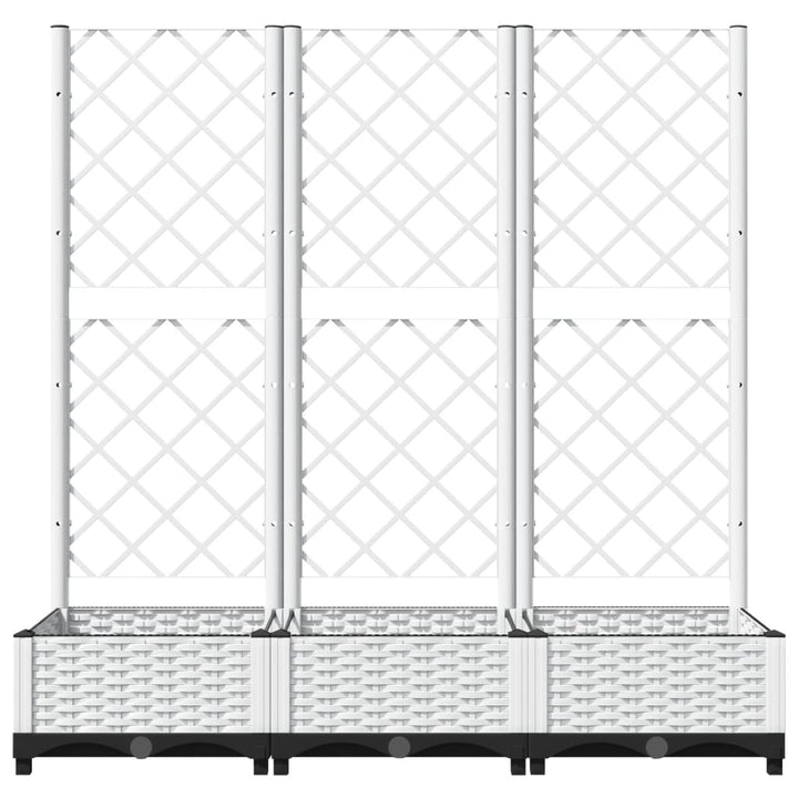 haveplantekasse med espalier hvid 120x40x121,5 cm PP