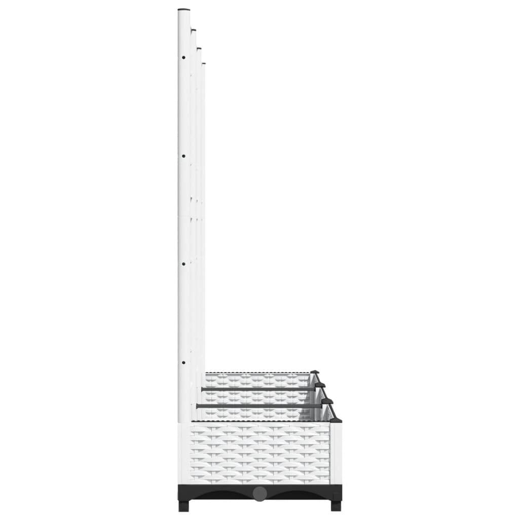 haveplantekasse med espalier hvid 120x40x121,5 cm PP
