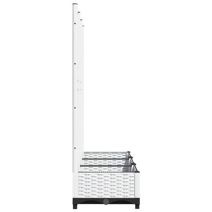 haveplantekasse med espalier hvid 120x40x121,5 cm PP