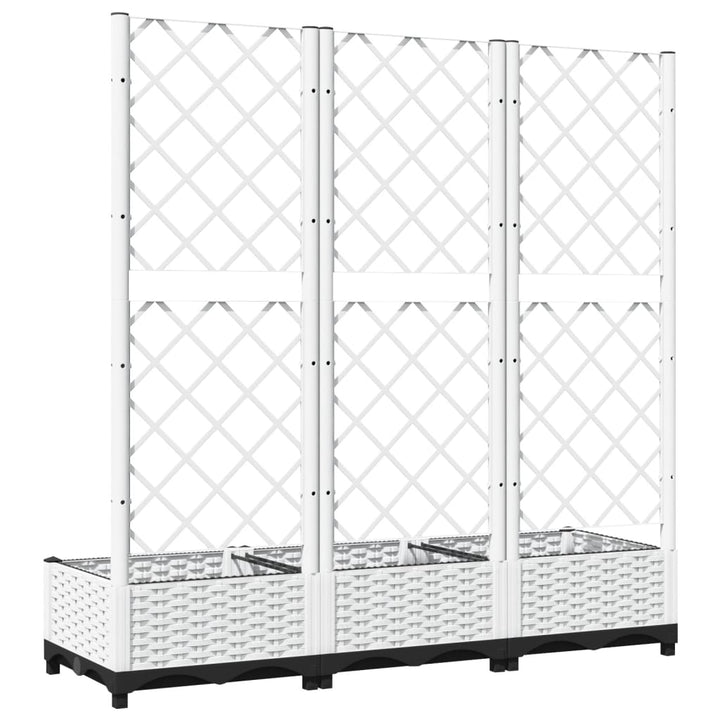 haveplantekasse med espalier hvid 120x40x121,5 cm PP