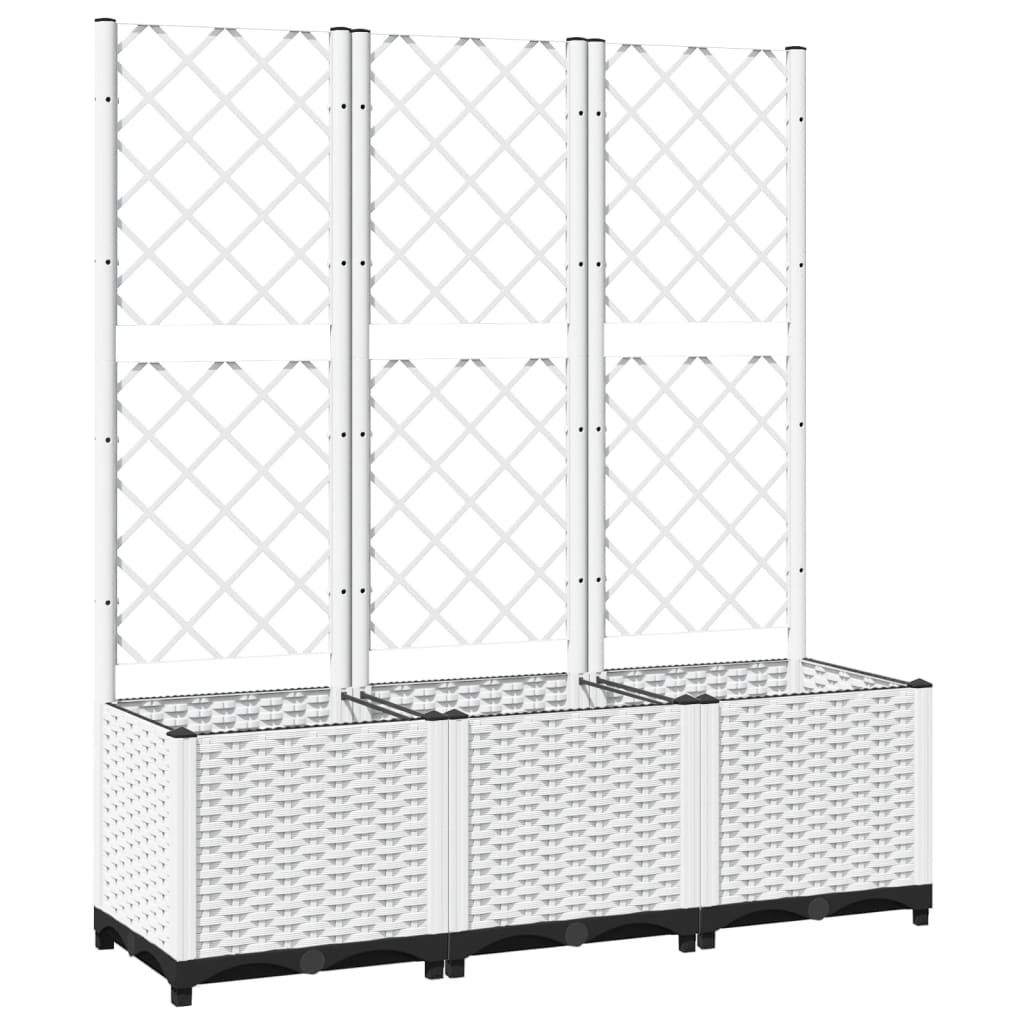 plantekasse med espalier 120x40x136 cm PP hvid
