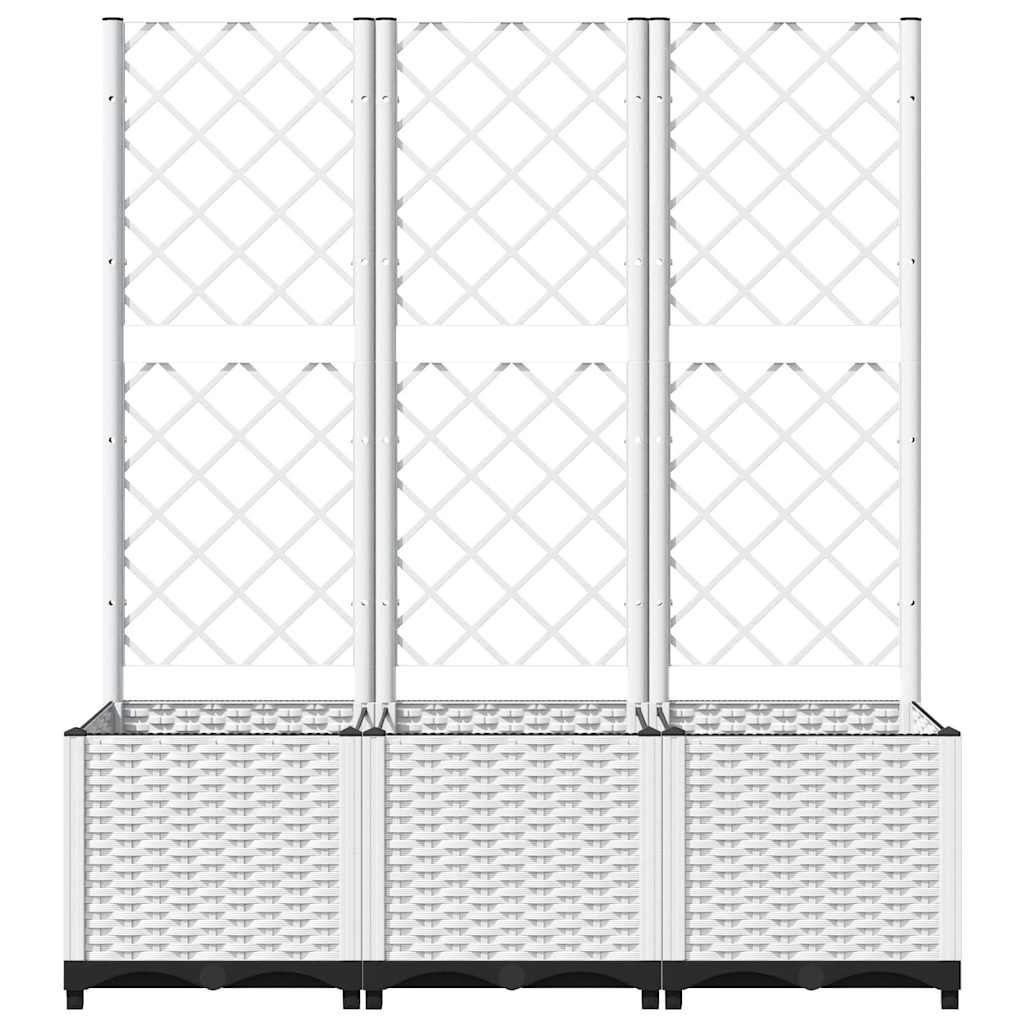 plantekasse med espalier 120x40x136 cm PP hvid