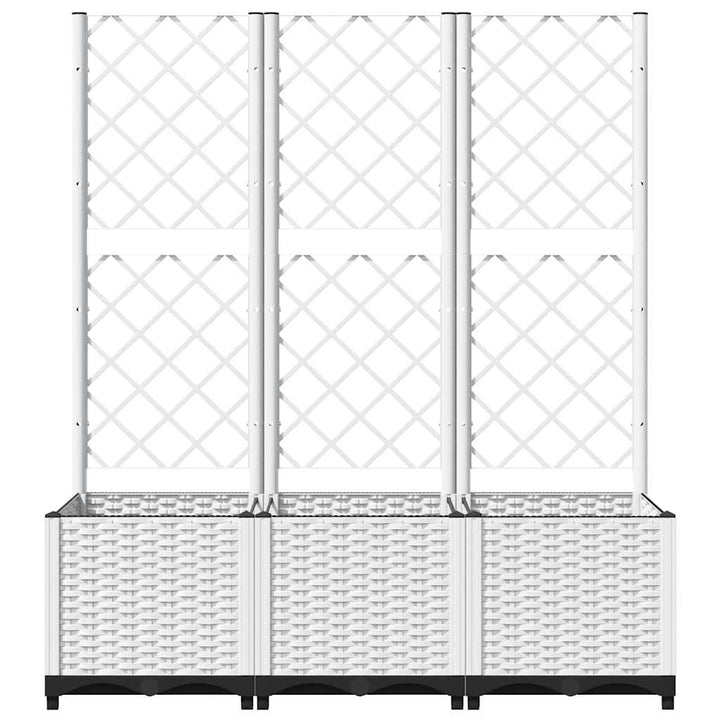 plantekasse med espalier 120x40x136 cm PP hvid