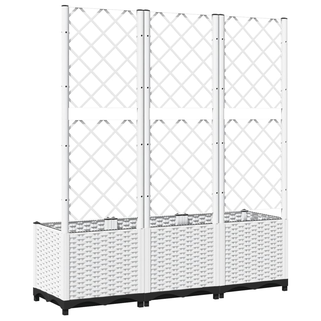 plantekasse med espalier 120x40x136 cm PP hvid