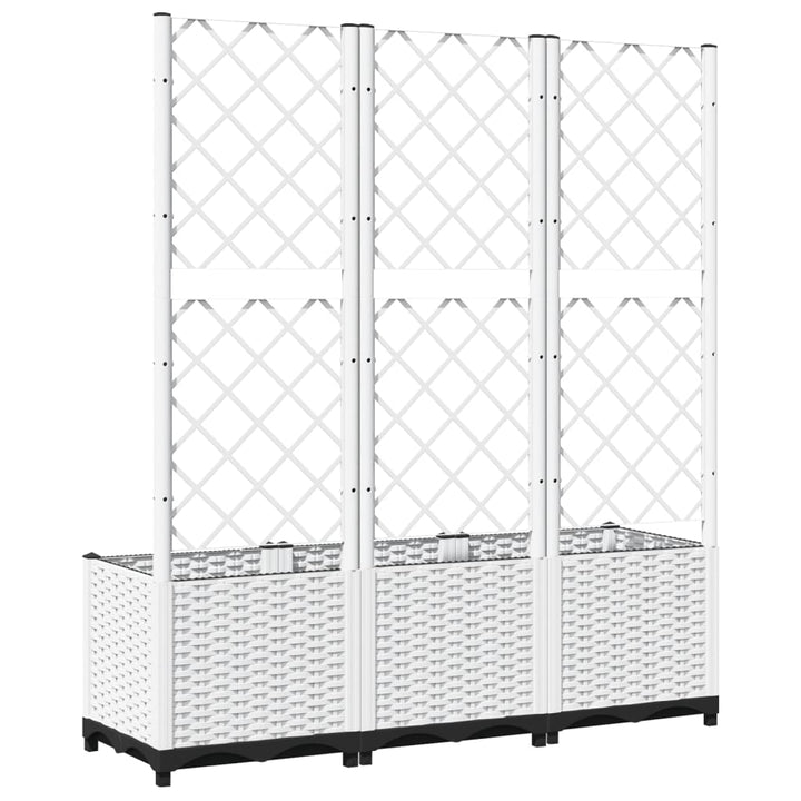 plantekasse med espalier 120x40x136 cm PP hvid