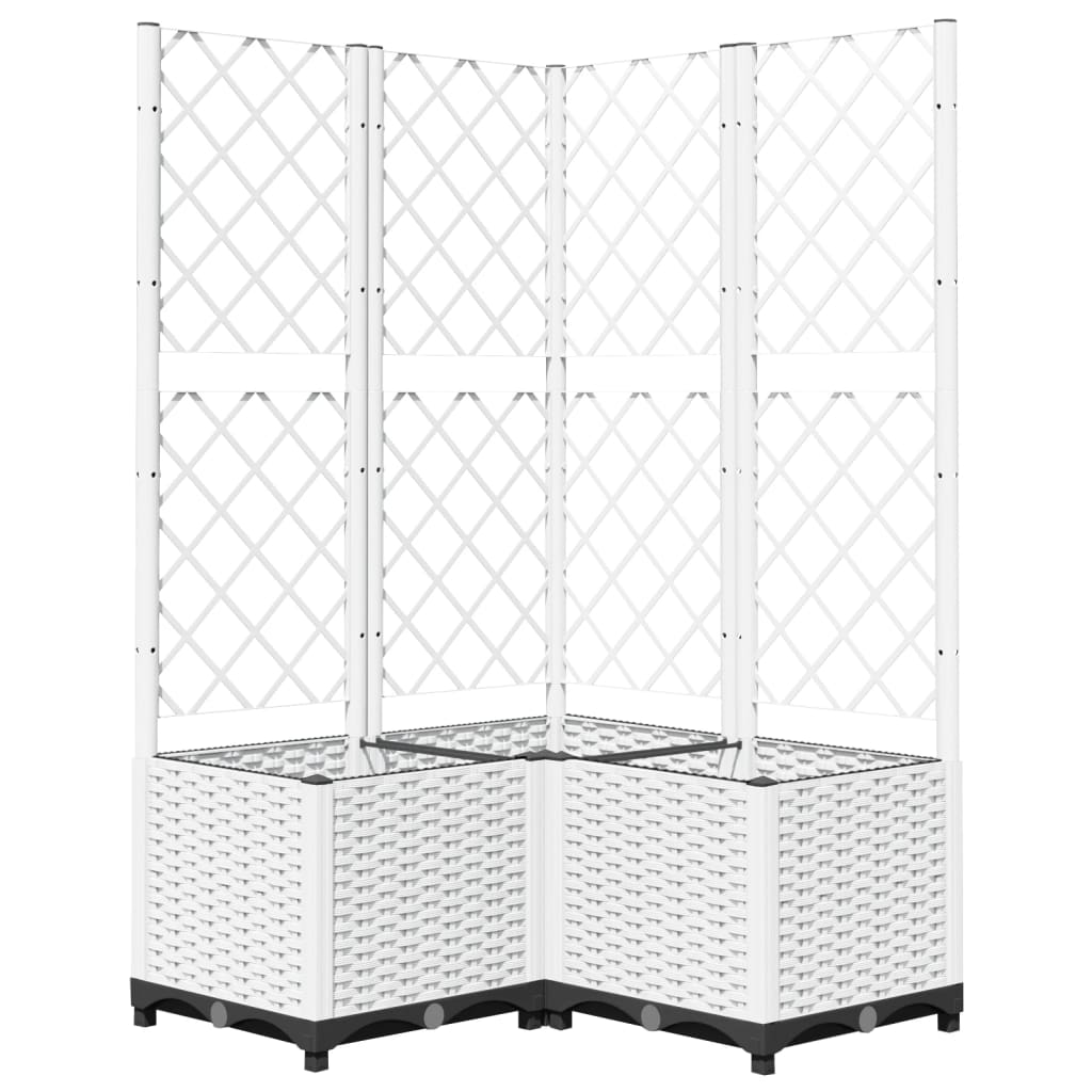 plantekasse med espalier 80x80x136 cm PP hvid