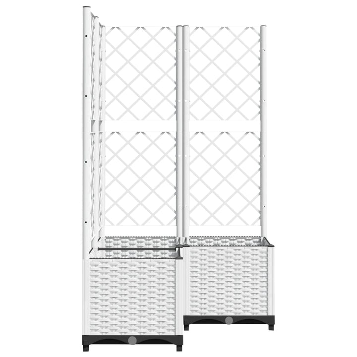 plantekasse med espalier 80x80x136 cm PP hvid