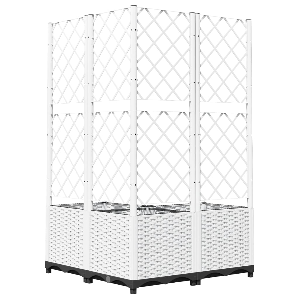 plantekasse med espalier 80x80x136 cm PP hvid