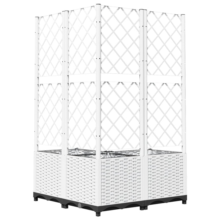 plantekasse med espalier 80x80x136 cm PP hvid