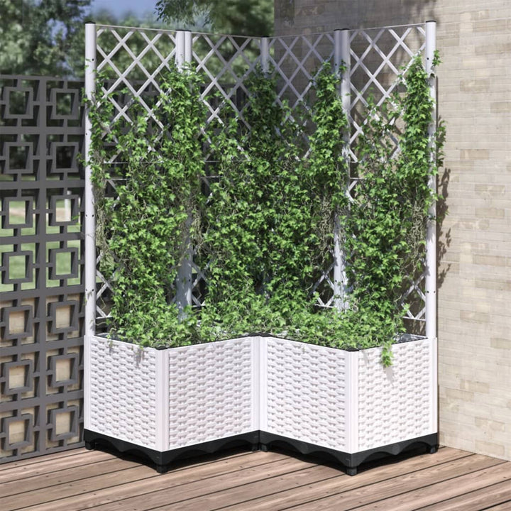 plantekasse med espalier 80x80x136 cm PP hvid