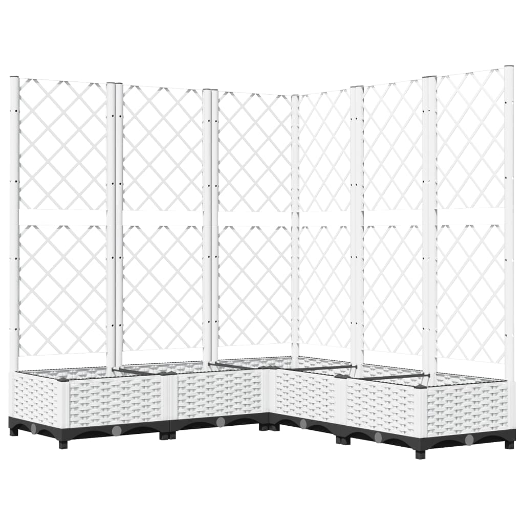 plantekasse med espalier 120x120x121,5 cm PP hvid