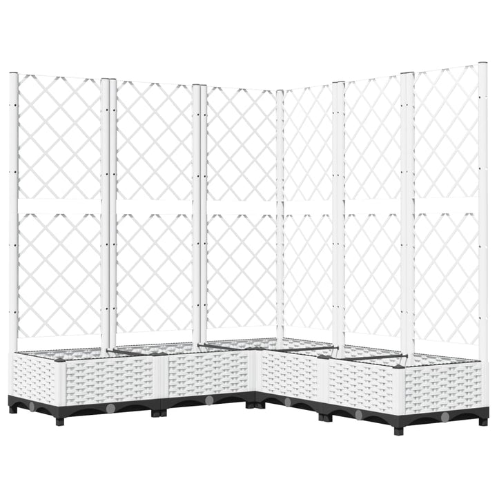 plantekasse med espalier 120x120x121,5 cm PP hvid
