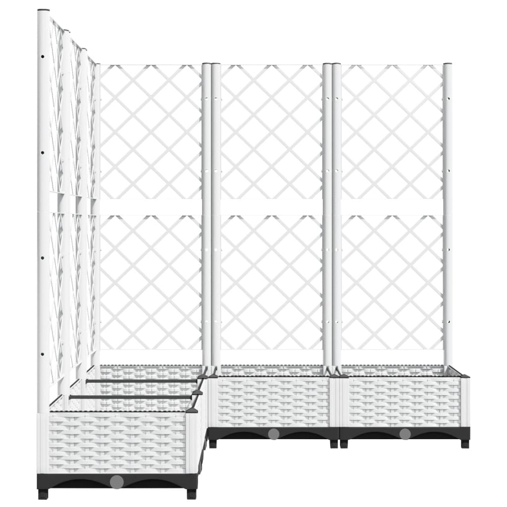 plantekasse med espalier 120x120x121,5 cm PP hvid