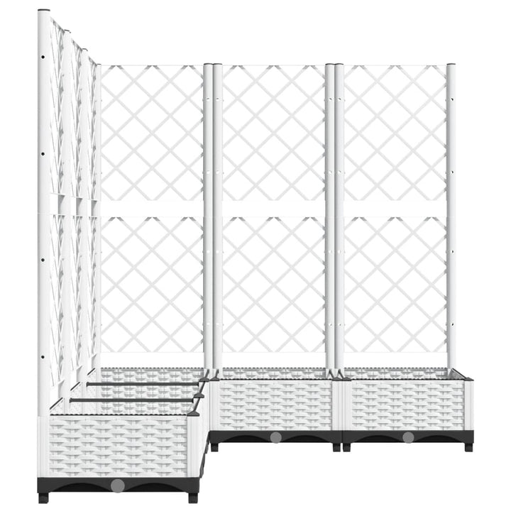 plantekasse med espalier 120x120x121,5 cm PP hvid