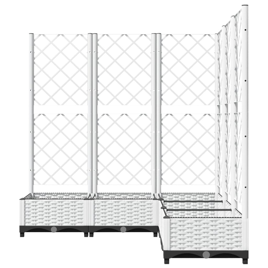 plantekasse med espalier 120x120x121,5 cm PP hvid