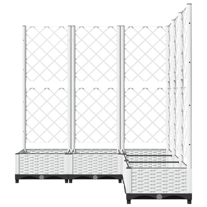 plantekasse med espalier 120x120x121,5 cm PP hvid
