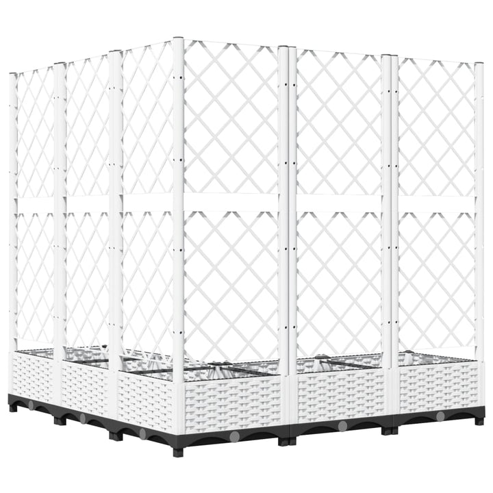 plantekasse med espalier 120x120x121,5 cm PP hvid