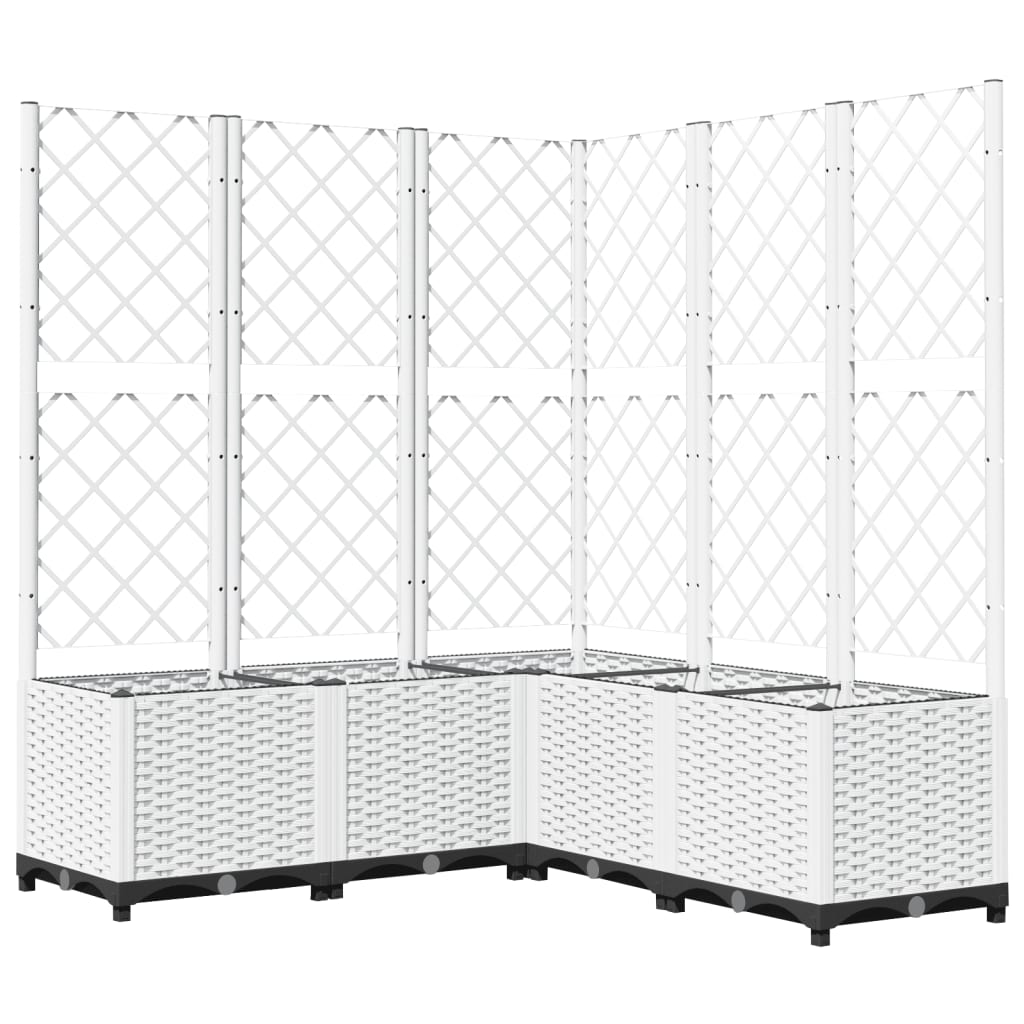 plantekasse med espalier 120x120x136 cm PP hvid